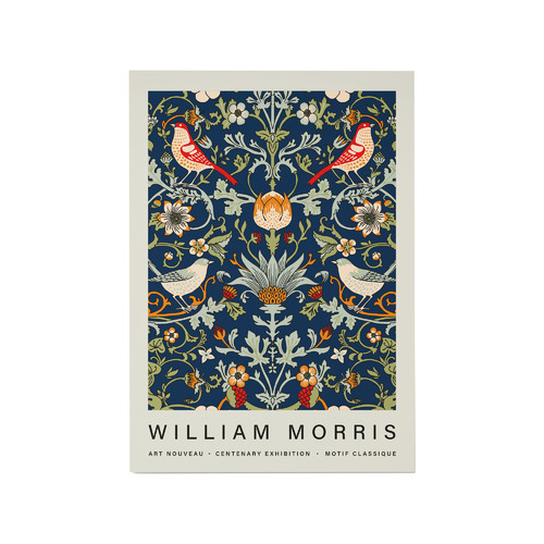 Red Birds Printed Wall Art by William Morris