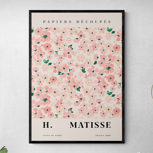 Pink Flowers Printed Wall Art by Henri Matisse