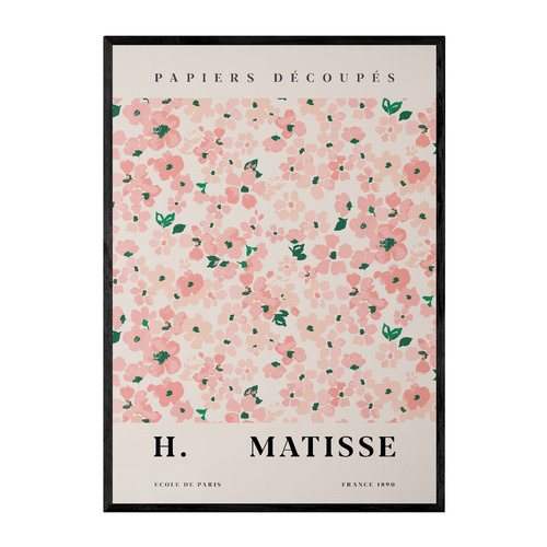 Pink Flowers Printed Wall Art by Henri Matisse