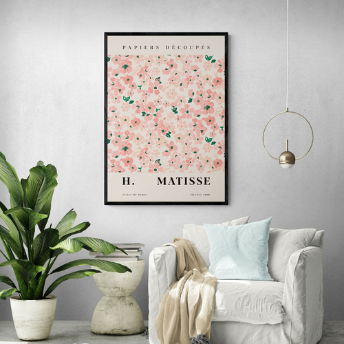Pink Flowers Printed Wall Art by Henri Matisse