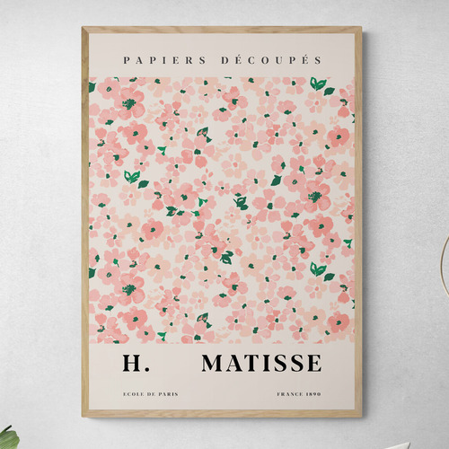 Pink Flowers Printed Wall Art by Henri Matisse
