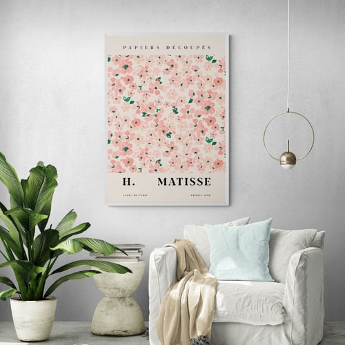 Pink Flowers Printed Wall Art by Henri Matisse