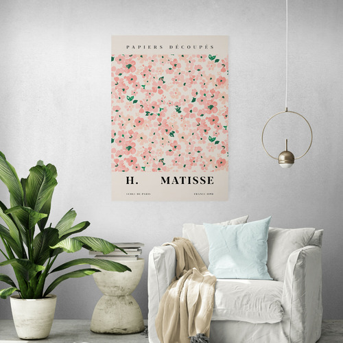 Pink Flowers Printed Wall Art by Henri Matisse