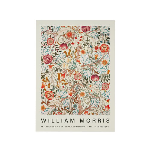 Red Flowers Printed Wall Art by William Morris