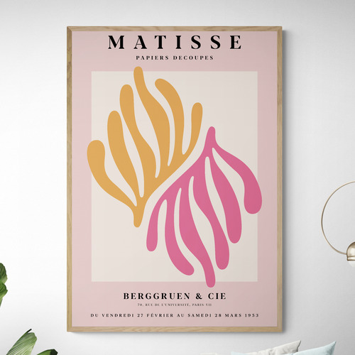 Pink Coral Printed Wall Art by Henri Matisse