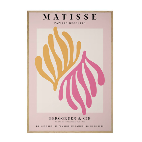 Pink Coral Printed Wall Art by Henri Matisse