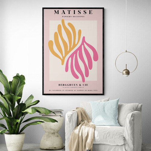 Pink Coral Printed Wall Art by Henri Matisse