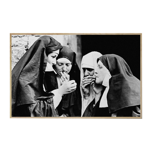 Smoking Nuns Printed Wall Art