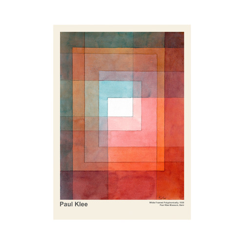 White Framed Polyphonically Printed Wall Art by Paul Klee