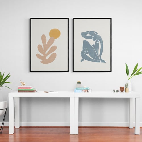 Orange Coral Printed Wall Art by Henri Matisse Diptych