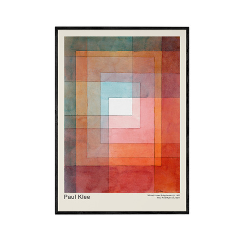White Framed Polyphonically Printed Wall Art by Paul Klee
