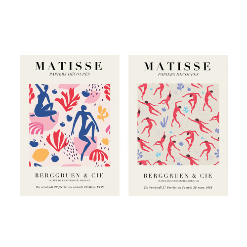 Red Dancers Printed Wall Art by Henri Matisse Diptych