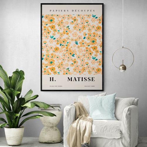 Yellow Flowers Printed Wall Art by Henri Matisse
