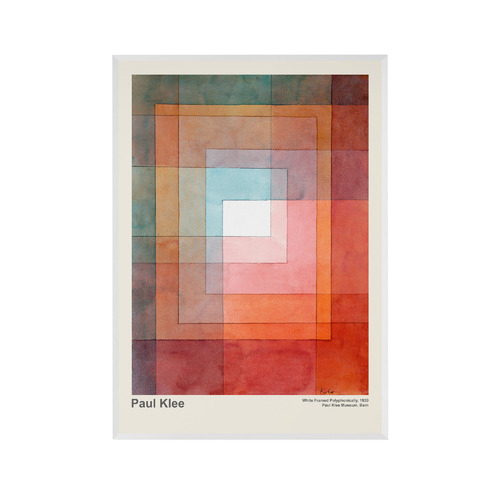 White Framed Polyphonically Printed Wall Art by Paul Klee