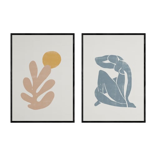 Orange Coral Printed Wall Art by Henri Matisse Diptych