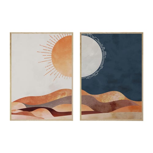 Moon Desert Printed Wall Art Diptych