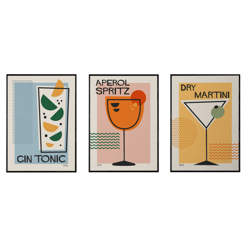 Aperol Spritz Framed Paper Print Wall Art Triptych