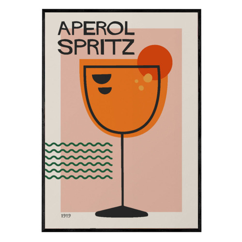 Aperol Spritz Framed Paper Print Wall Art Triptych