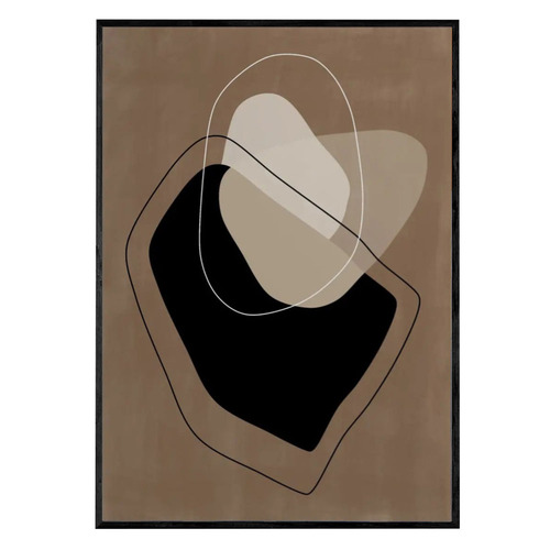 Beige Line Framed Paper Print Wall Art Diptych
