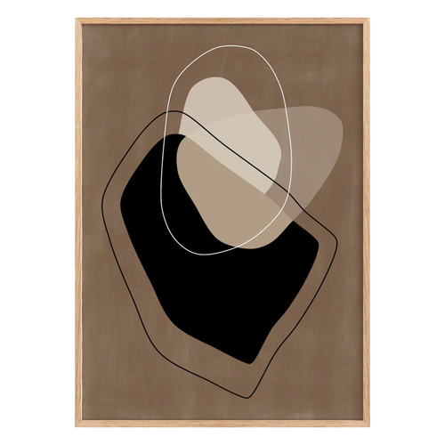 Beige Line Framed Paper Print Wall Art Diptych