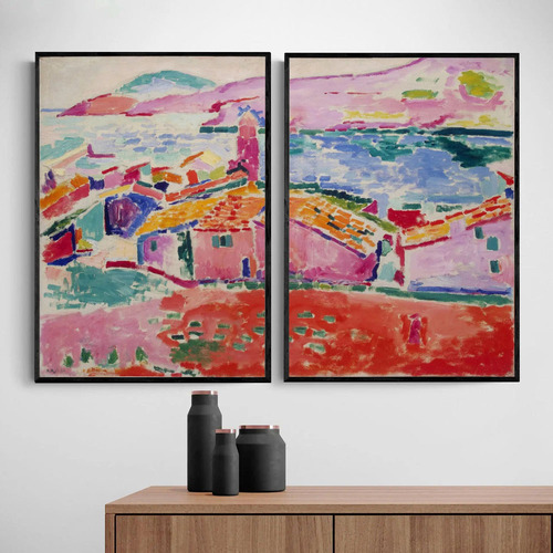 Collioure Framed Paper Print Wall Art Diptych