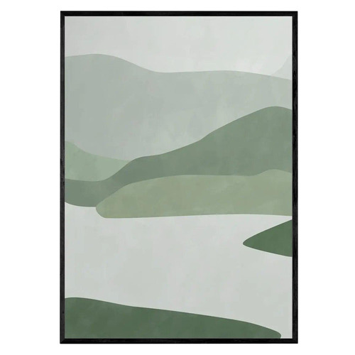 Green Abstract Framed Paper Print Wall Art Diptych