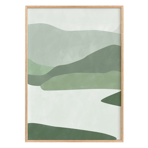 Green Abstract Framed Paper Print Wall Art Diptych