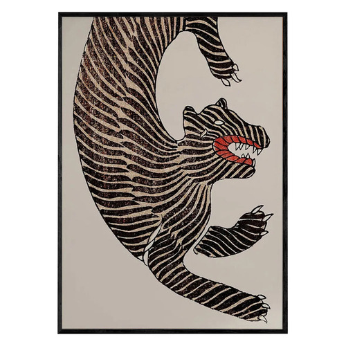 Japanese Tiger Framed Paper Print Wall Art Diptych