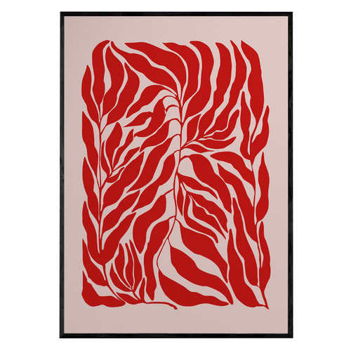 Red Abstract Framed Paper Print Wall Art Diptych