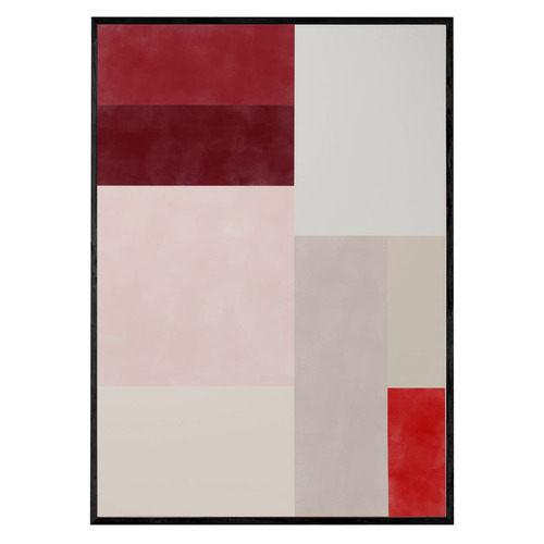 Red Abstract Framed Paper Print Wall Art Diptych