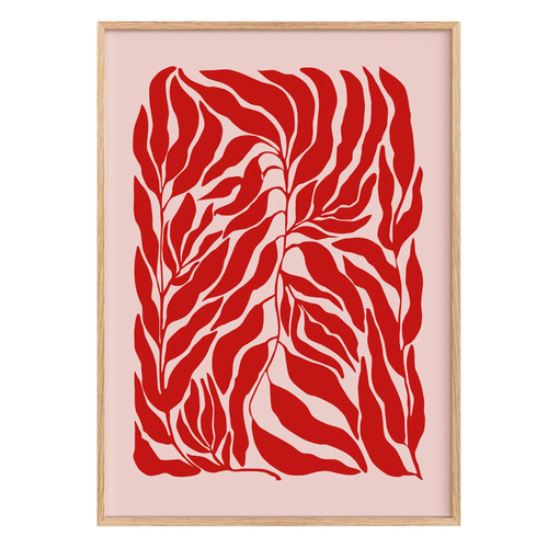 Red Abstract Framed Paper Print Wall Art Diptych