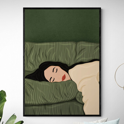 Resting Woman Framed Paper Print Wall Art