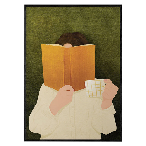 Reading Woman Framed Paper Print Wall Art