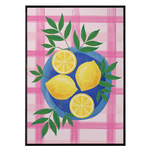 Summer Lemons Framed Paper Print Wall Art Diptych