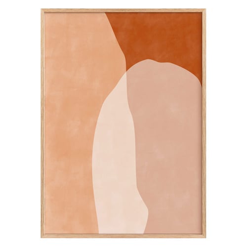 Terracotta Abstract Framed Paper Print Wall Art Diptych