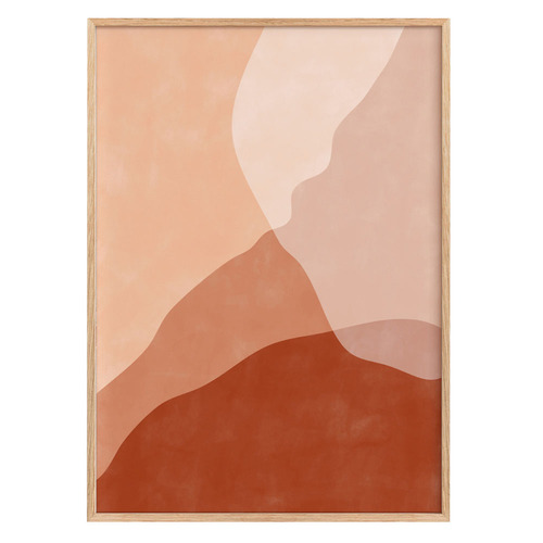 Terracotta Abstract Framed Paper Print Wall Art Diptych