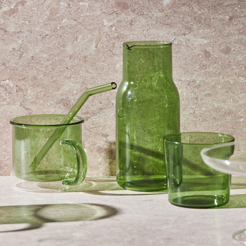 Green Double Trouble 250ml Glass Mugs