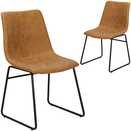 Loft23bytemple Webster Regus Faux, Leather And Timber Dining Chairs