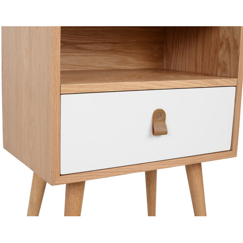 oak luna bedside table