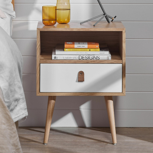 oak luna bedside table