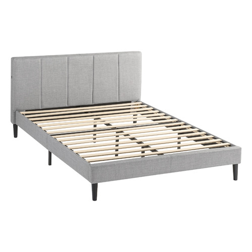 Loft 23 by Temple & Webster Light Grey Imogen Upholstered Bed with USB