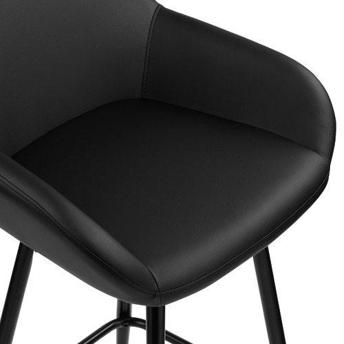 Loft 23 by Temple & ster 62cm Black Frankie Faux Leather Barstools