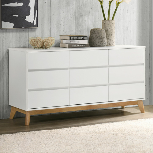 Loft 23 by Temple & Webster White Anderson 9 Drawer Chest
