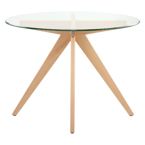 100cm Anders Round Glass-Top Dining Table