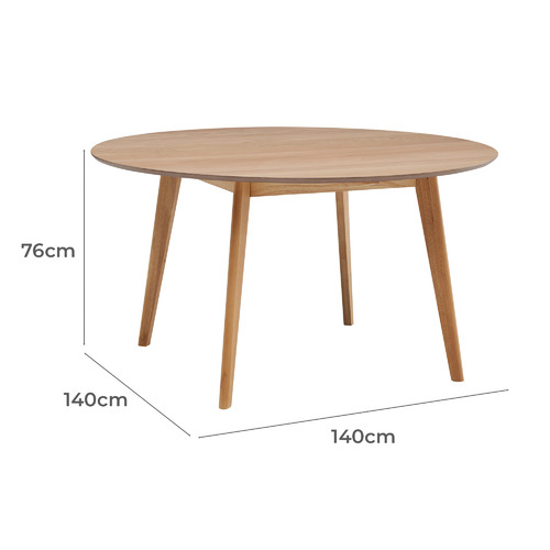 natural larsen round wooden dining table