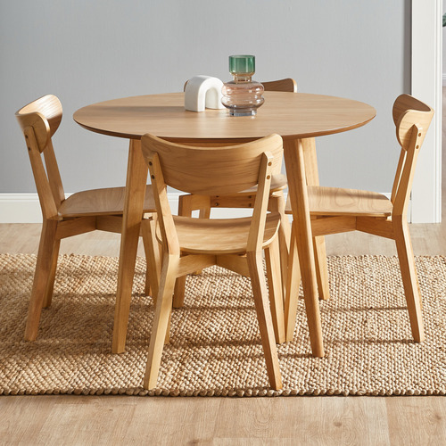 Loft23bytemple Webster 4 Seater Natural, Natural Wood Round Dining Room Table