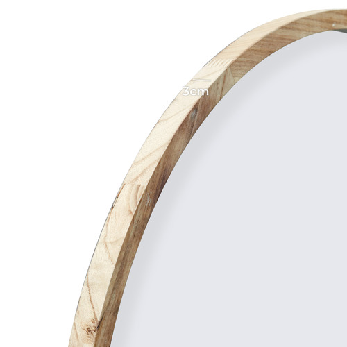 Tate Round Wooden Framed Wall Mirror