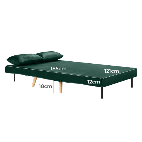Loft 23 by Temple & ster Dark Green Aero Velvet Double Sofa Bed