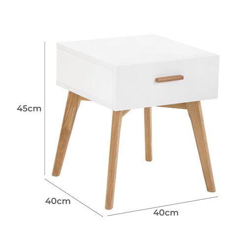 Loft 23 by Temple & ster Vasby White Scandinavian Bedside Table