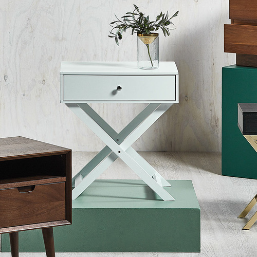 Loft 23 by Temple & ster Vasby White Scandinavian Bedside Table